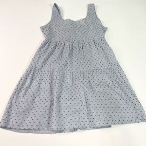 Sim & Sam Dress Women Large Sleeveless Blue Dash Print Lined Summer Bow Mini